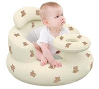 Inflatable Baby Seat for Kids Bear Pattern Foldable Baby Sit Up Chair PVC with Tray & Neck Pillow 19x19x14in Cute Toddler Bath Seat for Shower Sit Me Up Chair