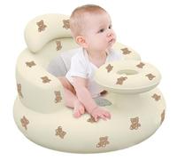 Inflatable Baby Seat for Kids Bear Pattern Foldable Baby Sit Up Chair PVC with Tray & Neck Pillow 19x19x14in Cute Toddler Bath Seat for ShowerInflatable