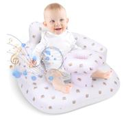 Inflatable Baby Seat with Music for Babies 3-36 Months Sit Me Up Floor Chair with Built in Air Pump Infant Back Support Seat for Sitting & Learning to Sit Kids Shower Seats Outdoor Seat Floor Seater