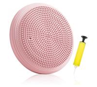 Inflatable Balance Cushion, Exercise Balance Stability Disc, Training Inflatable Stability Balance Board with Pump, Balance Wobble Cushion, Non-slip Core Balance Disc Trainer, for Yoga (Pink)