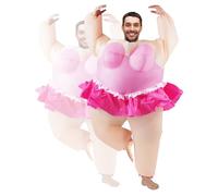 Inflatable Ballerina Costumes for Adult, Funny Blow up Ballet Costumes, Comedy Ballerina Costume, Quick-Inflating Fat Suit, Halloween Party Role Play, Birthday Partys Fancy Dressed, Suitable 59-75in