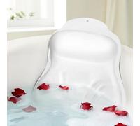 Inflatable Bath Pillow for Tub - Adjustable Firmness Silicone Bathtub Pillow for Spa Neck-Relaxing & Epsom Salt Soaking, Head & Back Reclining Support Cushion, Xmas Gift for Couples, Parent, Him & Her