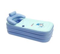 Inflatable Bath Tub for Adults, Foldable Portable Plastic Soaking Blow Up Bath, Indoors or Outdoors Private Bathtub with Backrest, Headrest, Cup Holder