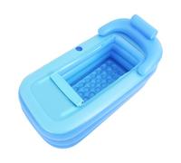 Inflatable Bathtub Blue Freestanding Foldable PVC Spa Tub Outdoor & Indoor Bath Tub with Seat Cushion/ Water Cup Mouth 160*84*64cm SPA Soaking Barrel for Who Less Than 6.07 Ft Tall and Weigh 220 Lbs