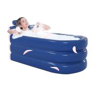 Inflatable Bathtub, Foldable Bath Bucket Indoor Outdoor Portable Ice Bathtub, Cold Tub with Headrest, Lumbar Support, Side Storage Pocket for Adults, Bathtub