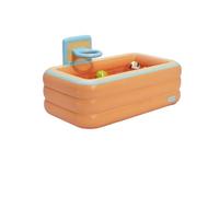Inflatable Bathtub Foldable Inflatable Bathtubs Full Body Sweat Steam Bath Barrel Indoor Swimming Pool Portable Adult(Orange A 130x75x50cm)