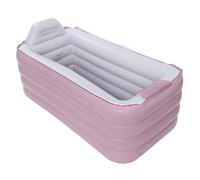 Inflatable Bathtub Freestanding PVC Tub with Electric Pump for Adult Bath and Steam, Fast Inflation, Built-in Drain, Foldable Portable, for Home Bathroom or Balcony Pink