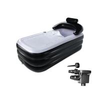 Inflatable Bathtub, Portable Bathtub for Adults, Foldable Hot Tub with Electric Air Pump, Ergonomic Backrest & Cup Holder