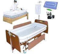 Inflatable Bathtub Shower, Bedside Shower Kit, with Electric Air Pump + 8L Water Bag, Double-Layer Inflation/Anti-backflow, for Elderly and Disabled, Bedridden Patients,White