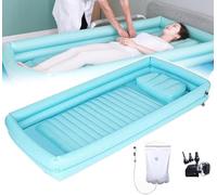 Inflatable Bathtub Shower System with Electric Pump, Portable Bedside Bath Tub,for Geriatric, Elderly, Disabled, Seniors, Bedridden Patients, Handicapped, Bath in Bed