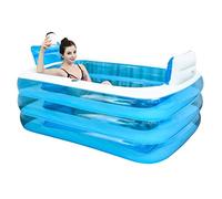 Inflatable bathtub Spa Bathtub Hickened Adult Tub Beach Bath Barrel Double Bathtub Collapsible Tub PVC Children's Inflatable Pool + Foot Pump zaqiming
