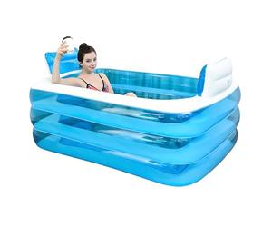 Inflatable bathtub Spa Bathtub Hickened Adult Tub Beach Bath Barrel Double Bathtub Collapsible Tub PVC Children's Inflatable Pool + Foot Pump zaqiming