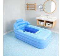 Inflatable Bathtub Tub for Adults,Foldable Blow Up Bathtub with Backrest,PVC Material Indoor Home Spa Tub Suitable for Indoor & Outdoor Use