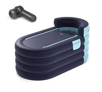 Inflatable Bathtub with Electric Air Pump, 65cm Deep, Quick Drain Design, Ideal for Hot or Ice Bath, Zipper Feature, Phone Pocket