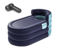 Inflatable Bathtub with Electric Air Pump, 65cm Deep, Quick Drain Design, Ideal for Hot or Ice Bath, Zipper Feature, Phone Pocket