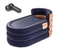 Inflatable Bathtub with Electric Air Pump, 65cm Deep, Quick Drain Design, Ideal for Hot or Ice Bath, Zipper Feature, Phone Pocket