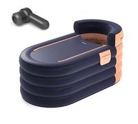 Inflatable Bathtub with Electric Air Pump, 65cm Deep, Quick Drain Design, Ideal for Hot or Ice Bath, Zipper Feature, Phone Pocket