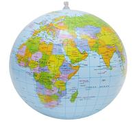 Inflatable Beach Ball - PVC Earth Blow Up World Globe,16" World Globe Balls for Beach, Summer Pool Party - Swimming Pool Game Inflatable Toys Kid Party Favor Blow Up Ball