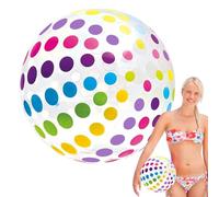 Inflatable Beach Ball - Rainbow Colored Floating Toy, Lightweight Soft Material with Easy Grip and Bouncing Fun, Ideal for Pool Parties Backyard Games Lake Trips Summer Family Play and Outdoor Recreat