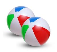 Inflatable Beach Balls 2 Pack - Holiday Beach & Pool Toys, Summer Water Games for Kids & Adults, Pool Party Outdoor Fun, Birthday Party Supplies - Classic Panel Design (40cm -2pk)