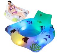 Inflatable Bed Pool Float ? Stylish Lightweight 2 Cup Holder Large, Portable, Lounger, LED Raft, Summer Backrest Support Party | Summer, with Backrest Support Party Premium Elegant