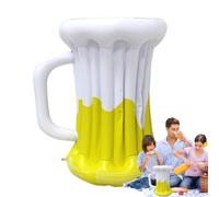 Inflatable Beer Cooler, Large Beer Mug Beverage Holder 20.87inches, PVC Leak-Resistant Drink Container, Portable Party Decoration for BBQ Oktoberfest Beach Celebration, Well Sealed