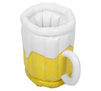 Inflatable Beer Mug Ice Bucket Yellow Plastic Cooler for Party Beach