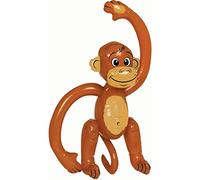 SHATCHI Inflatable Blow up Brown Monkey Chimp Tropical Summer Pool Beach Hawaiian African Fancy Dress Party Decoration Hen Stag Do Accessories, (1pc-12pcs), 1Pc