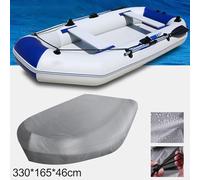 Inflatable Boat Cover - 210D Oxford Cloth Waterproof & UV-Resistant Protection for Dinghies and Rowing Boats, Fits Up to 330 x 165 x 46 cm, Grey(330 * 165 * 46CM)