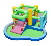 Inflatable Bounce House 5-in-1 Crocodile Water Park With Slide Gymax Multi One Size