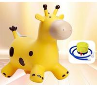Inflatable Bouncy Horse Hopper,Animal Space Hopper,Ride on Toys, Toddler Ride-on Giraffe, Gifts for boys and girls Indoor Outdoor (Yellow)