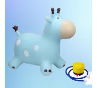 Inflatable Bouncy Horse Hopper,Animal Space Hopper,Ride on Toys, Toddler Ride-on Giraffe, Gifts for boys and girls Indoor Outdoor (Blue)