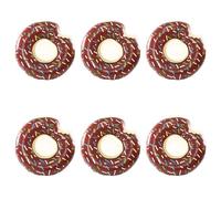 Inflatable Brown Doughnut - Pack of 6-42 inches/107cm Donut with Brown Icing Design - Adults Kids Boys Girls Fun Summer Activity Pool Party Beach Day Swimming Toy Float