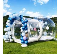 Inflatable Bubble Dome Tent with Blower & Pump, 10ft Diameter Waterproof Garden Tent for Kids and Parties, Commercial Grade PVC with 6ft Tunnel