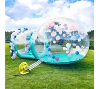 Inflatable Bubble House, 10ft Dia Clear Inflatable Bubble Dome Tent with Blower & Pump, Commercial Grade PVC Waterproof Garden Tent with 6ft Tunnel for Kids, Party, Commercial Use