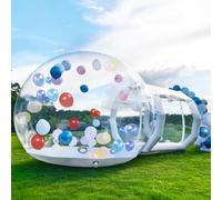 Inflatable Bubble Tent, 10ft Clear Dome with Blower & Pump, Waterproof PVC Garden Tent for Kids & Parties, Commercial Grade with 6ft Tunnel