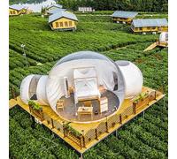 Inflatable Bubble Tent, Inflatable Bubble Tent Clear with Built-in Toilet TPU PVC Includes 2 Hair Dryers and Repair Material Multiple Sizes(4m)