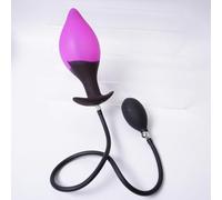 Inflatable Butt Plug Classic Purple Teardrop Posterior with Balloon Pump，D | High Pressure Pump Valve for Beginners Couples Training SM Sex Toys Flirt for Women Men Extreme Love