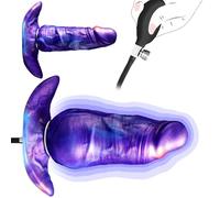 Inflatable Butt Plug, Large Anal Toys, Huge Anal Plug Silicone Prostate Toy with Safe T-Shape Base, Anal Dialator Fantasy Adult Toys for Men Women(Purple)
