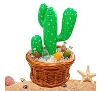 Inflatable Cactus Cooler, Blow Up Serving Containers, Inflatable Drink Cooler for Birthday, Summer, Beach, Pool, Picnic, Camping, BBQ, Carnival, Festival, Home, Outdoor Party Accessory