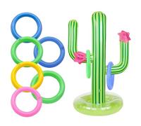 Inflatable Cactus Ring Toss Game Set, Inflatable Cactus with 6 Rings, Hawaiian Party Decorations, Fun Party Game for Kids & Adults, Swimming Pool Toy TAGMEIU Cactus Limbo Game