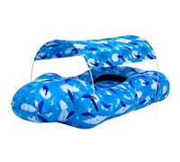 Inflatable Camping Air Sofa with Canopy | Portable Sun Lounger with Integrated Storage for Travelling and Holidays, Camping by the Sea and Hiking