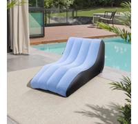 Inflatable Camping Sofa Chair Air Bed Outdoor Garden Gaming Lounger With Pump Blue