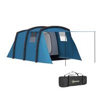 Inflatable Camping Tent 4.4x2.8x1.95m Blue 210T Polyester 4-Sleeper Lounge Mesh