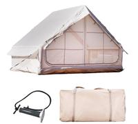 Inflatable Camping Tent for 4-6 Persons - 6.3M² Space, 2.1M Height, with Air Pump, 12Cm Thick Pvc Columns, Puncture-proof, Upf50+ Heat Insulation for Outdoor