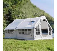 Inflatable Camping Tent for 4-8 People with Stove Jack, Quick Setup 4-Season Pop-Up Tent, Includes Air Pump for Family Outdoor Adventures