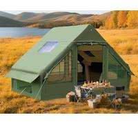 Inflatable Camping Tent for Family, All-Season Blow Up Tent with Pump, Easy Setup 3 Mins, Waterproof for 4-6 Person