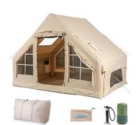 Inflatable Camping Tent, Waterproof Oxford Cloth, Double Door with Skylight and Electric Air Pump, Suitable for 3-5 Persons, Ideal for Camping, Hiking, Travel