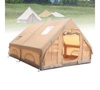 Inflatable Camping Tent with Fireplace Opening and Skylight, Outdoor Tent for 2 to 8 People with Air Pump, Inflatable Tent in Waterproof Oxford Fabric for 4 Seasons, Quick Assembly 300x400x210mm