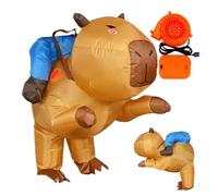 Inflatable Capybara Costume - Hilarious Ride On Capybara Suit for Halloween | Blow Up Animal Fancy Outfit | Cosplay Wear for Adults Kids Parade Party Carnival Gathering Masquerade Events